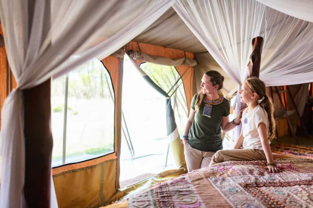 Luxury safari tent interior