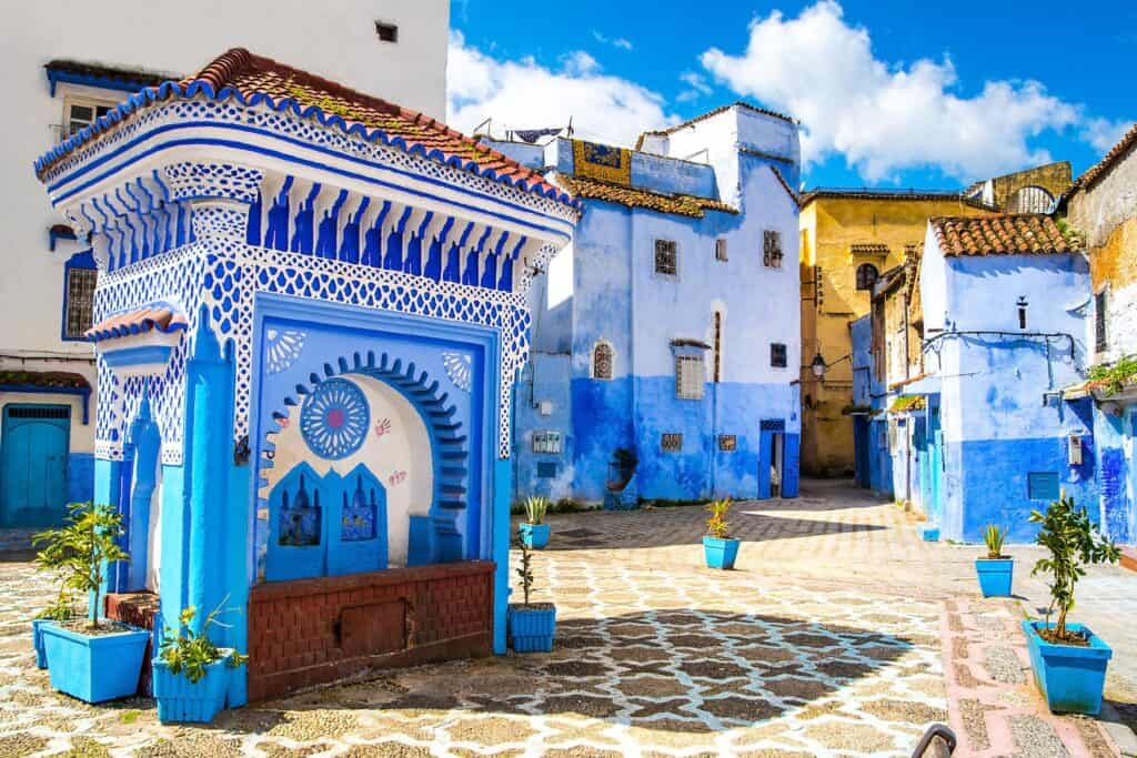 Courtyard in The Blue City of Chefchaouen, Morocco