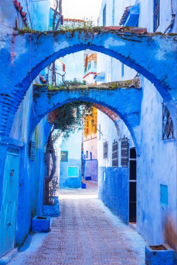 Walkway in The Blue City of Chefchaouen, Morocco